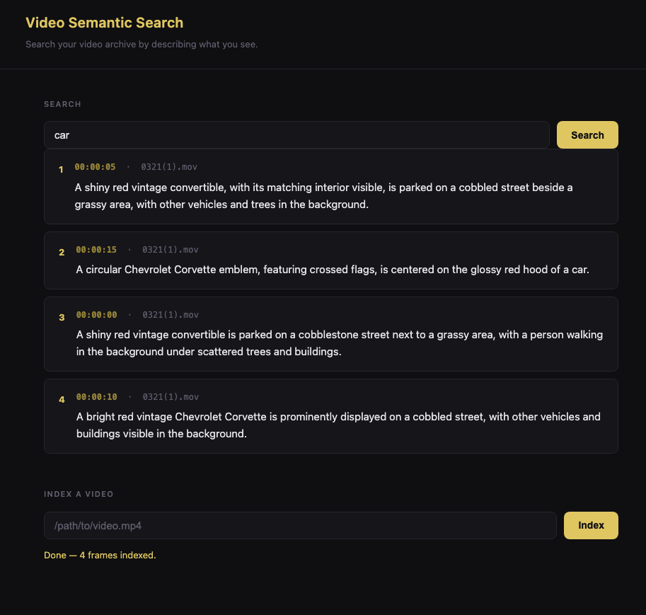 Семантический поиск по видео